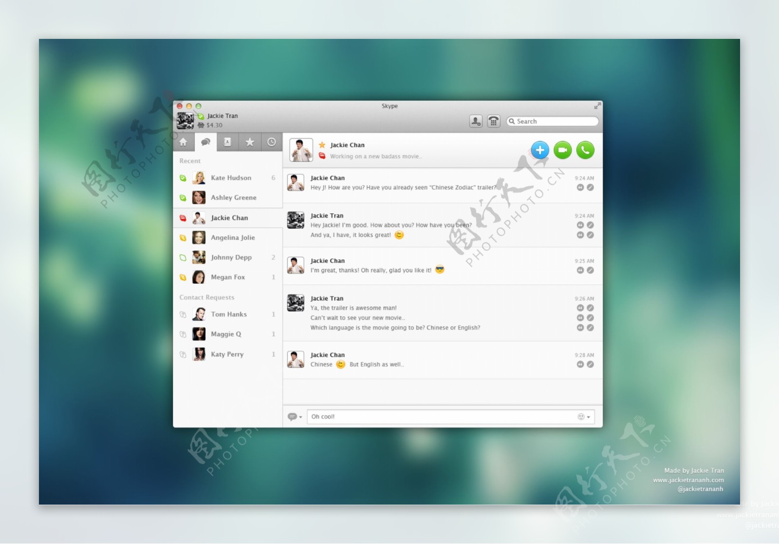 惊人的Skype的UI设计MACPSD