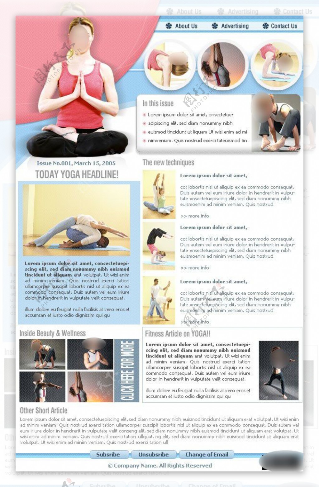 瑜珈养生健身类网页