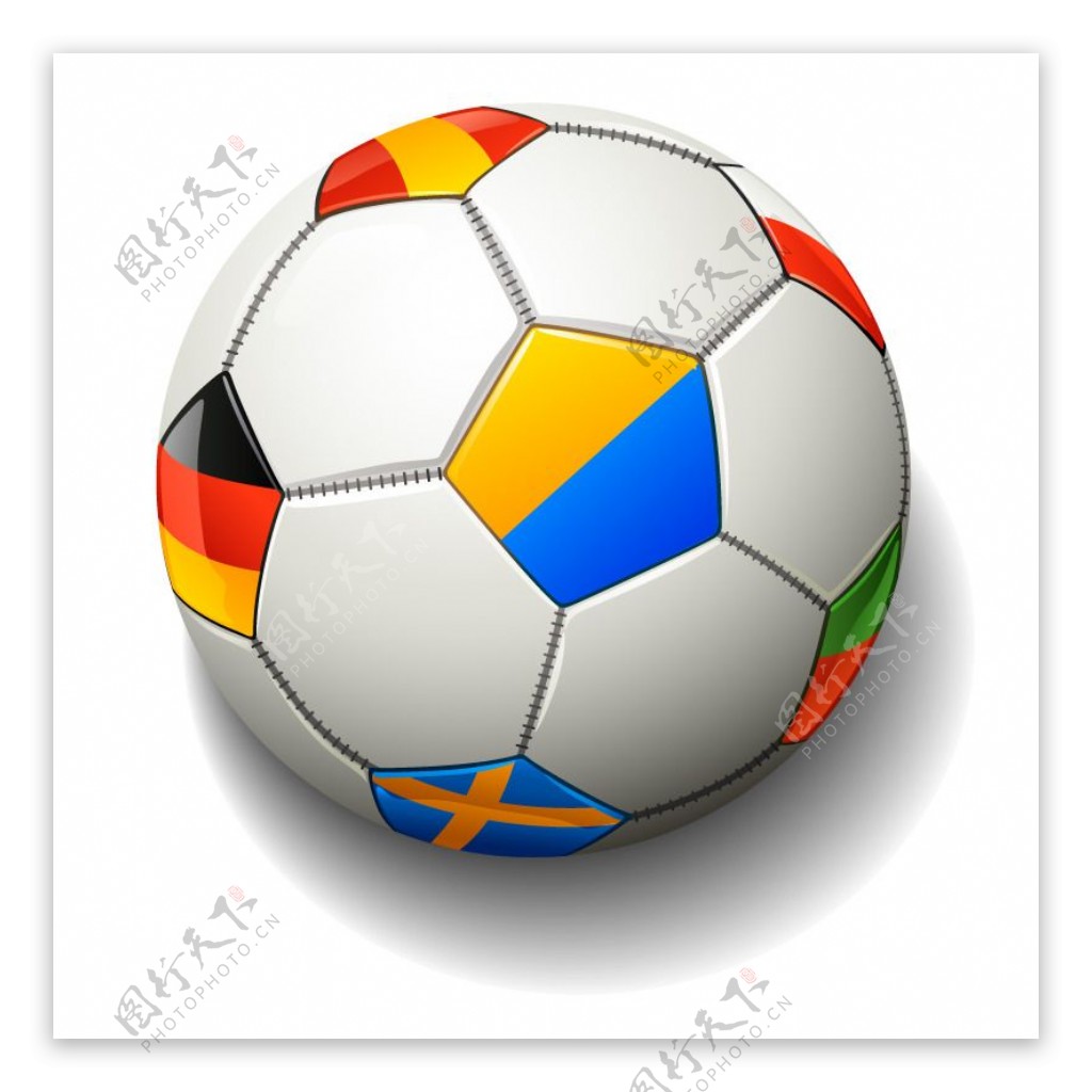 彩色足球设计矢量素材