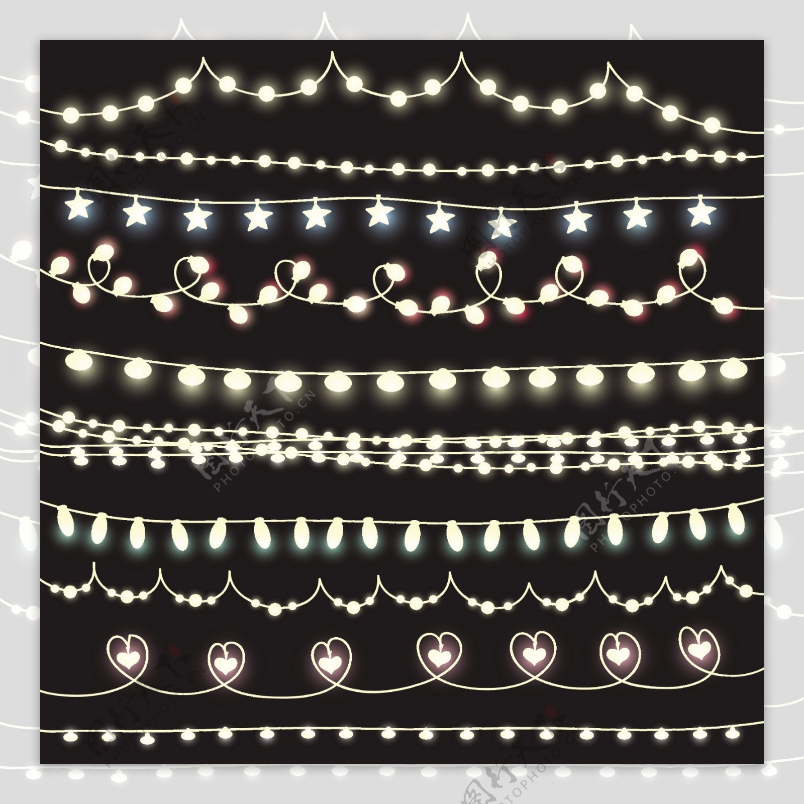 LED灯串背景矢量图片素材-编号04397432-图行天下