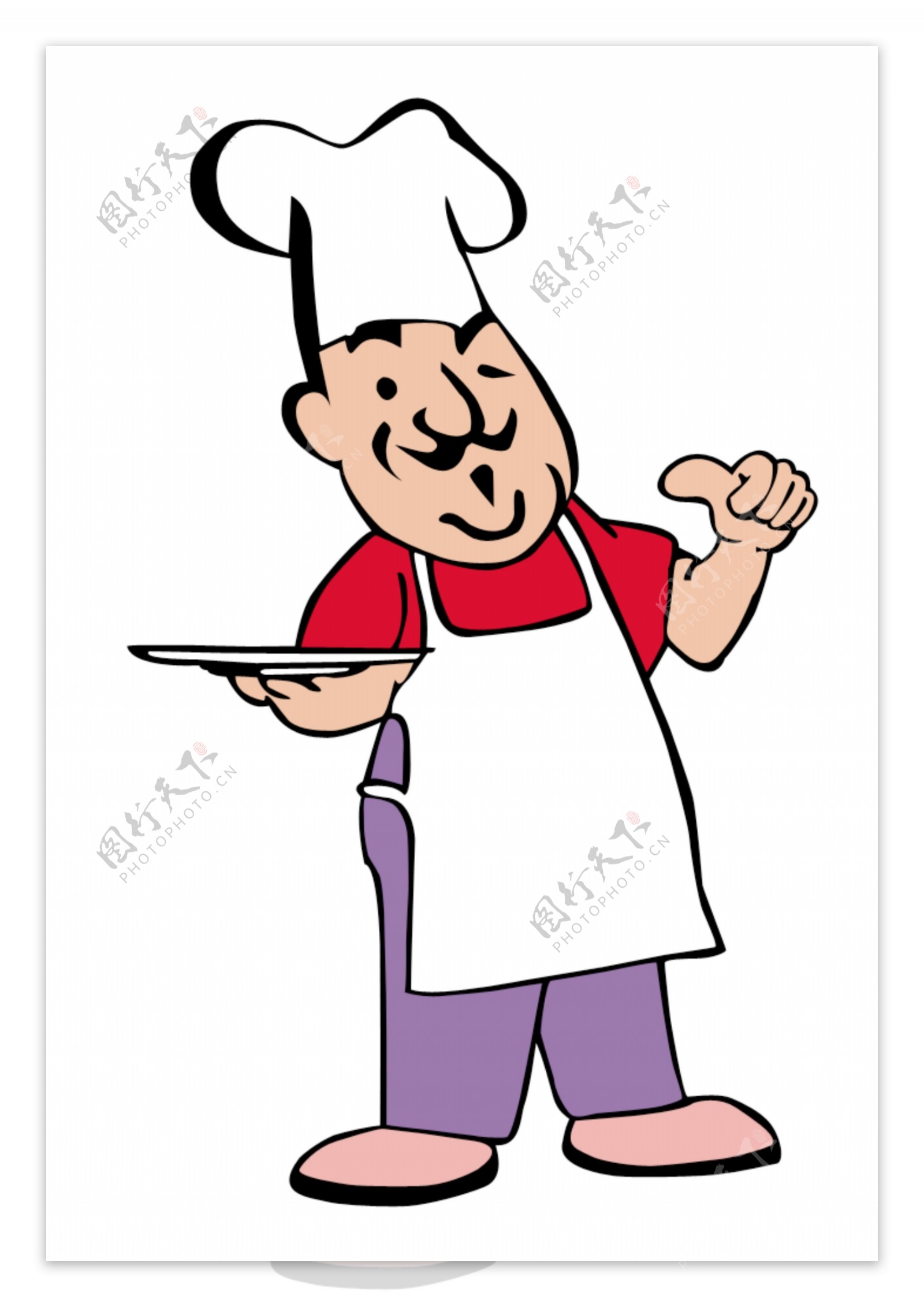 竖拇指的厨师卡通