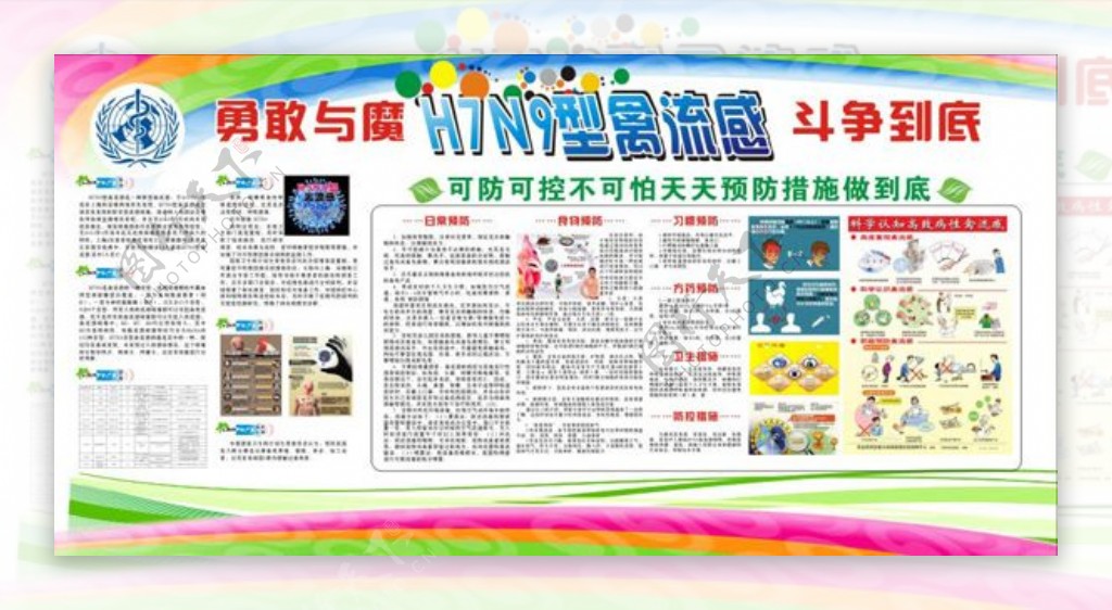 H7N9禽流感预防展板矢量素材下载