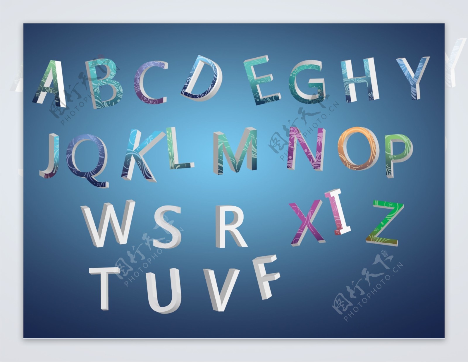 3d立体英文字母图片