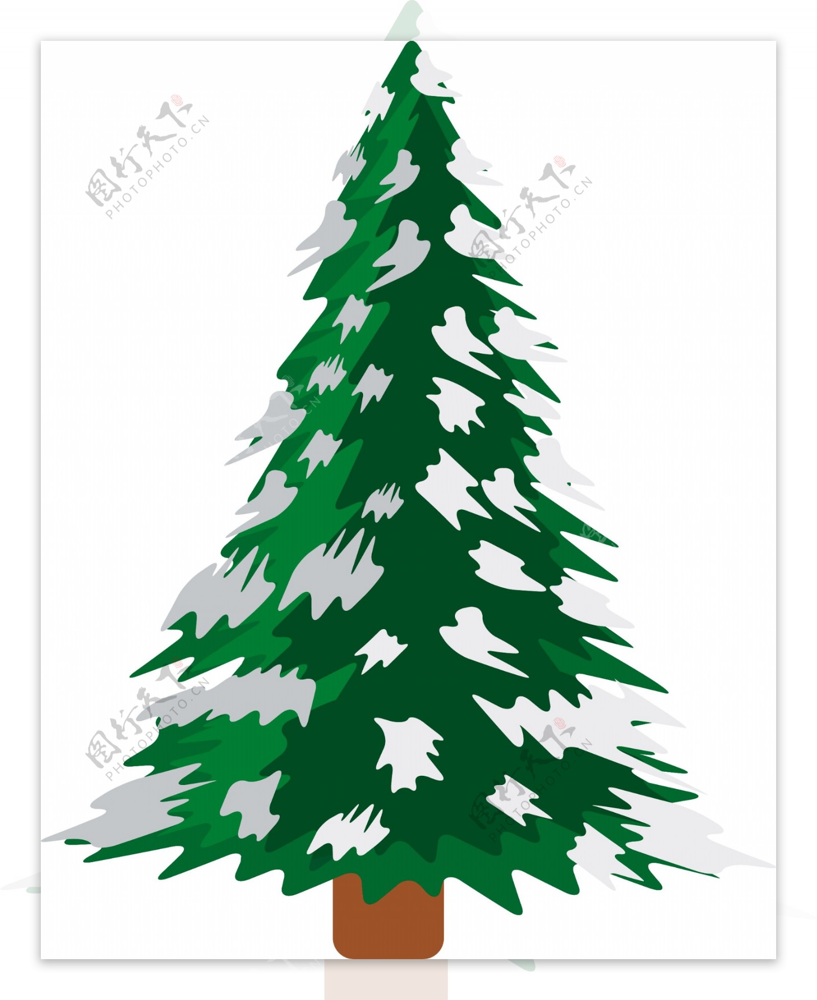 印花矢量图树圣诞树色彩绿色免费素材