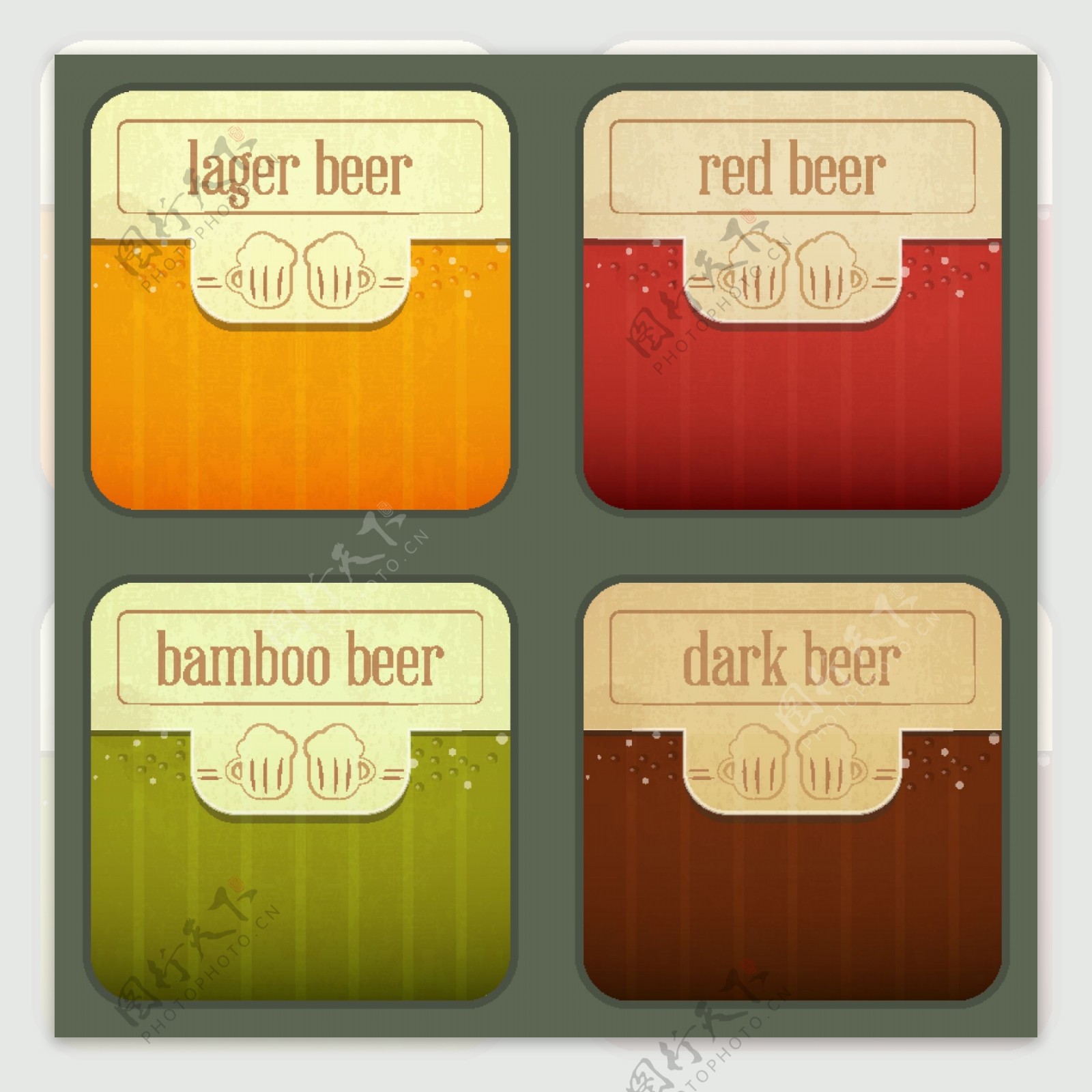 啤酒标签矢量素材图片