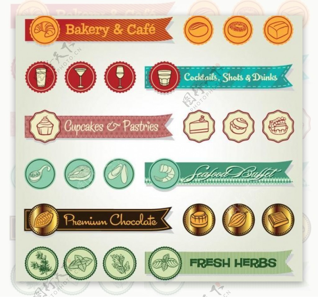 面包咖啡豆标签图片