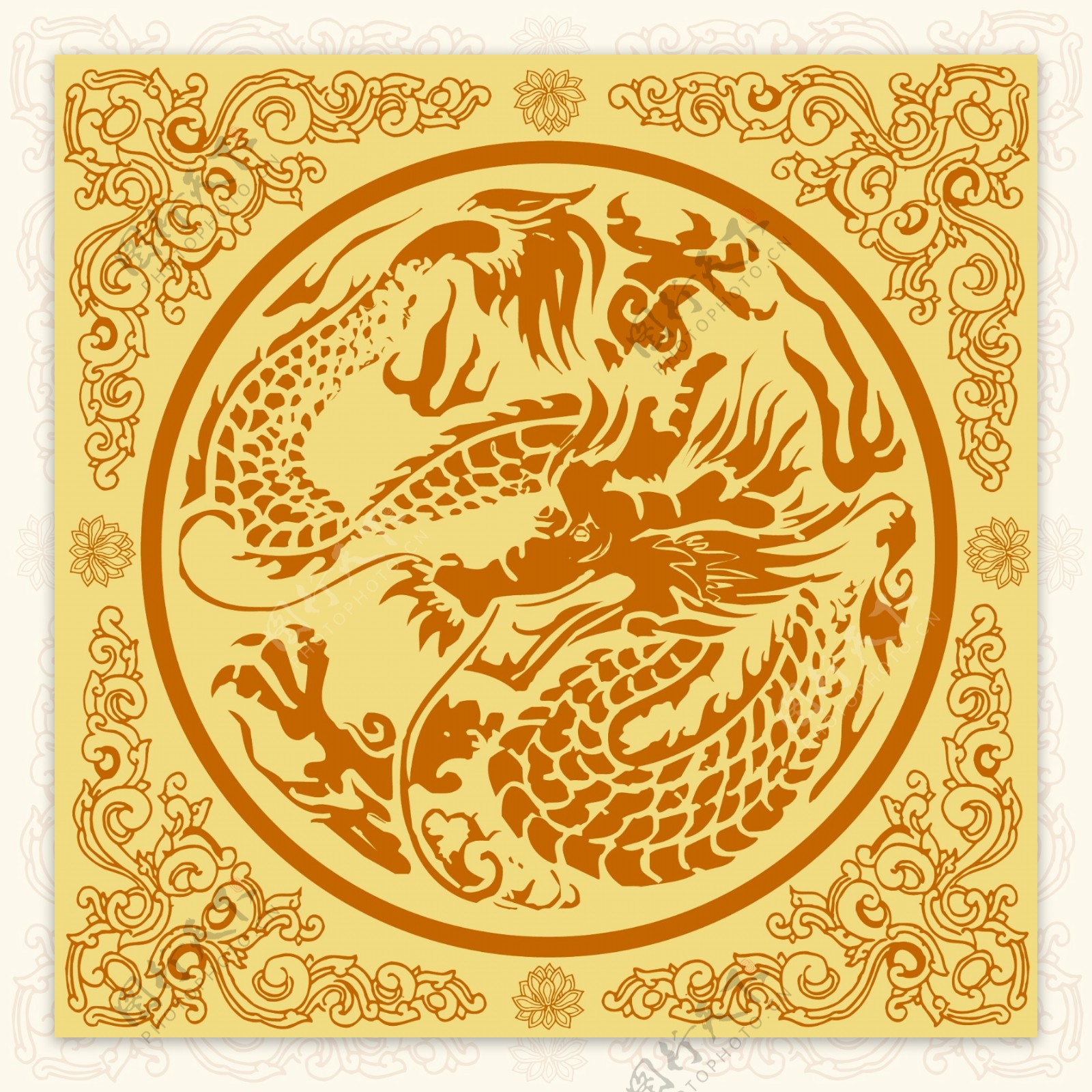 古典中国龙纹矢量素材