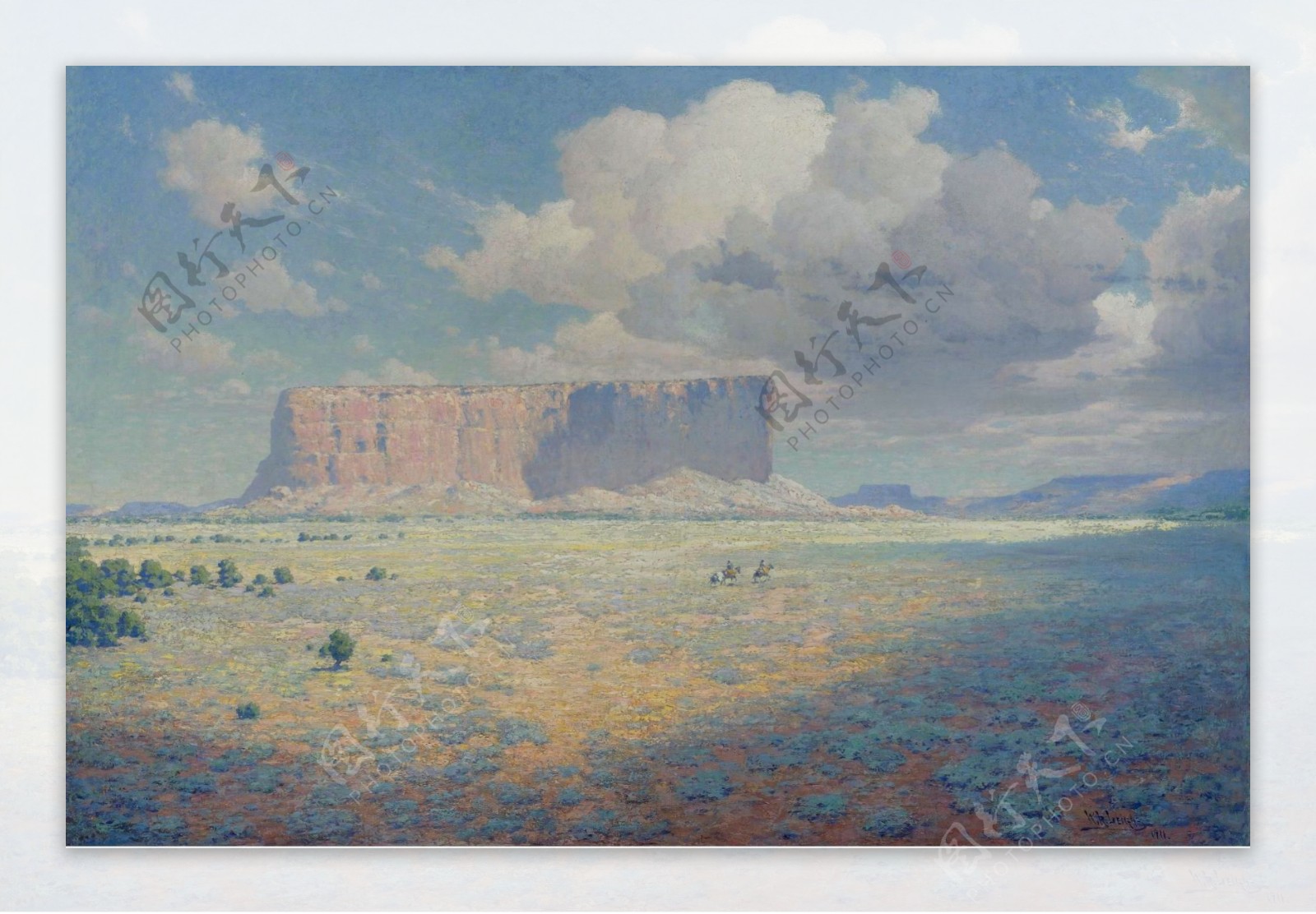 WilliamR.LeighArizonaLandscapewithTwoRiders1911大师画家风景画静物油画建筑油画装饰画