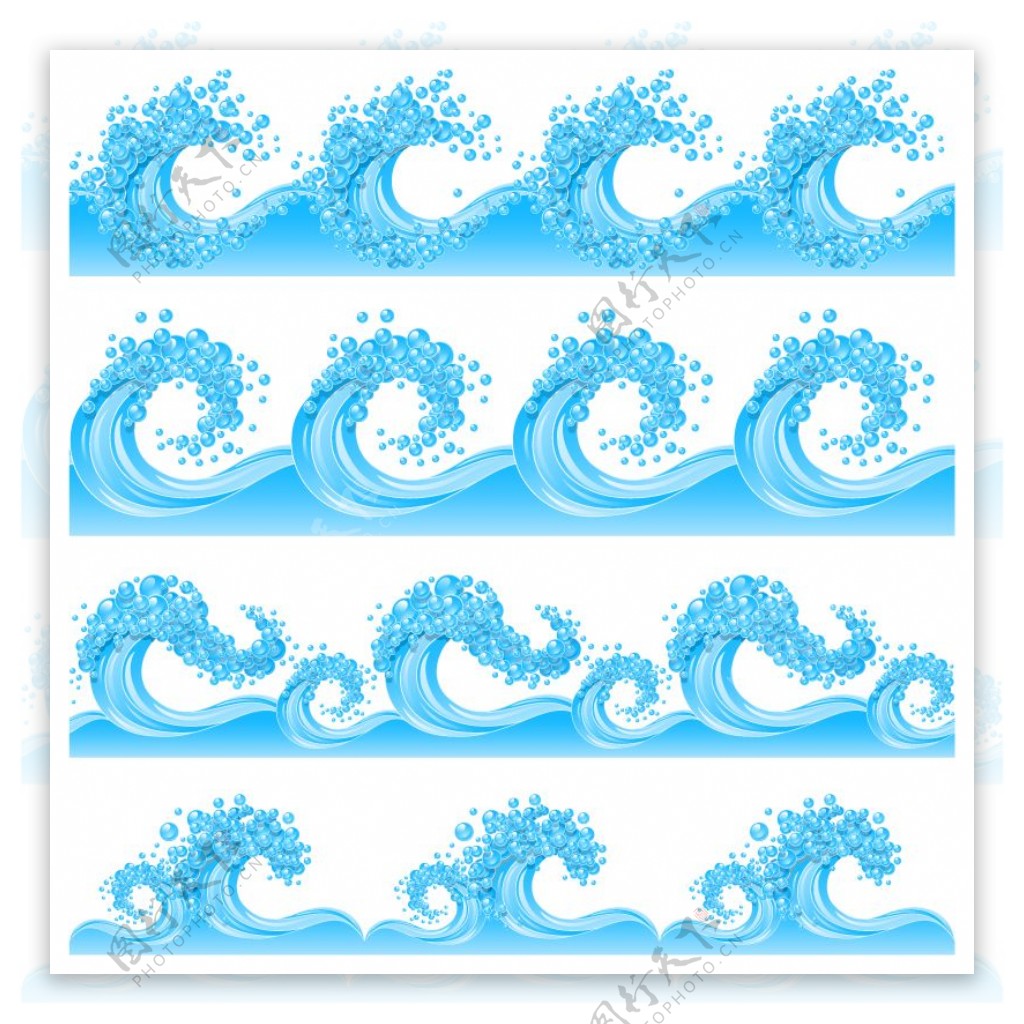 蓝色海浪设计矢量素材