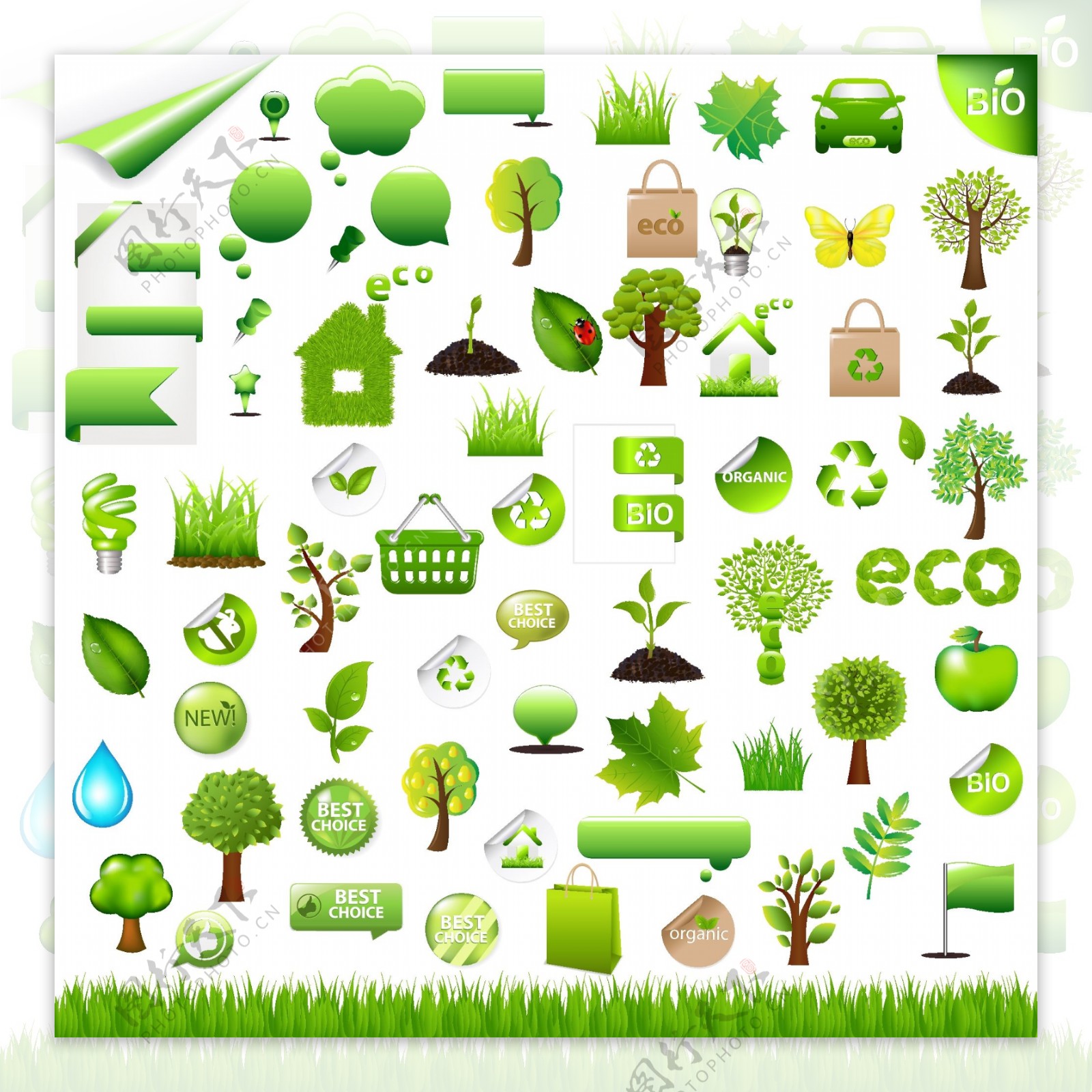 绿色生活环保图标矢量素材