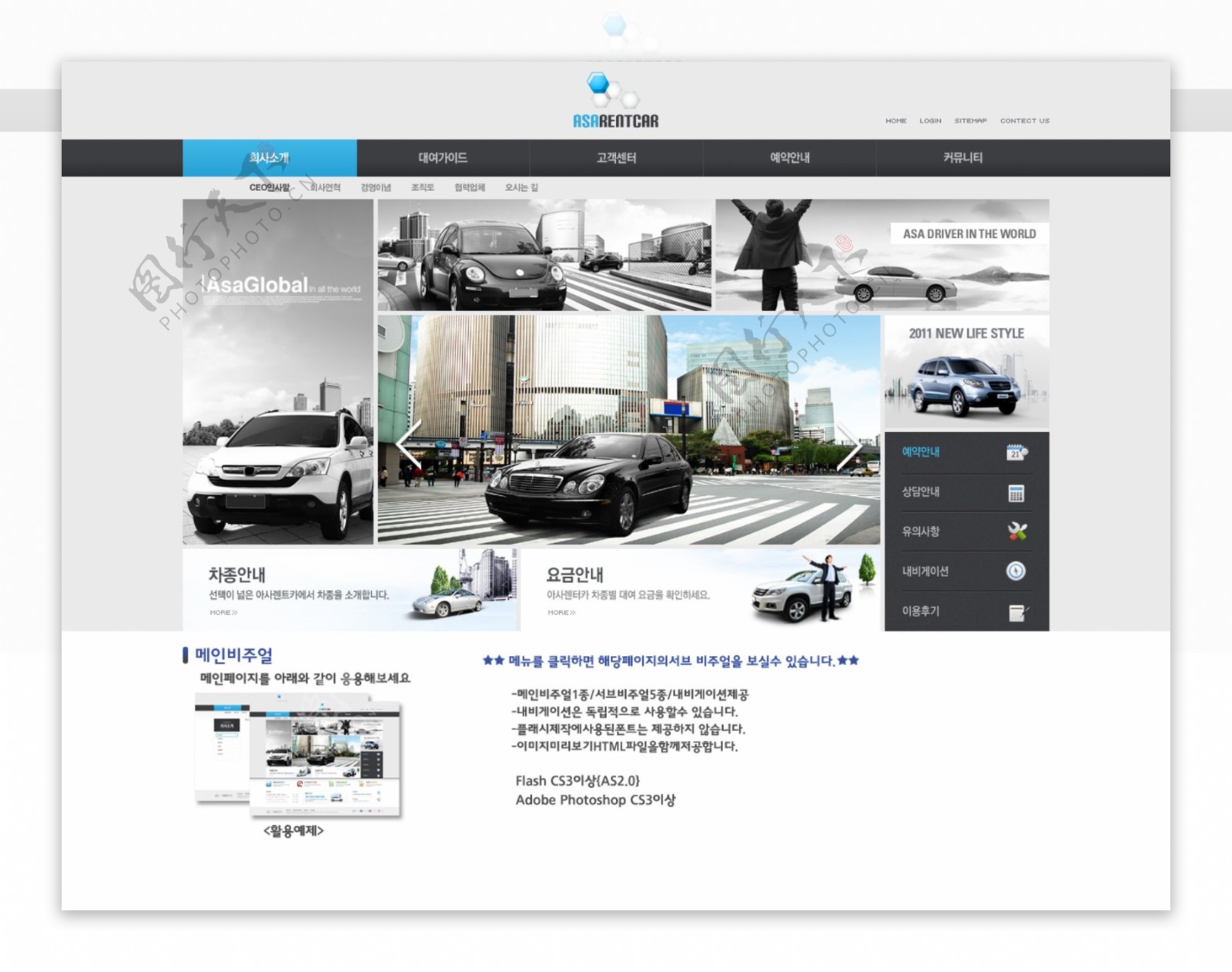 汽车行业网站psd网页模板