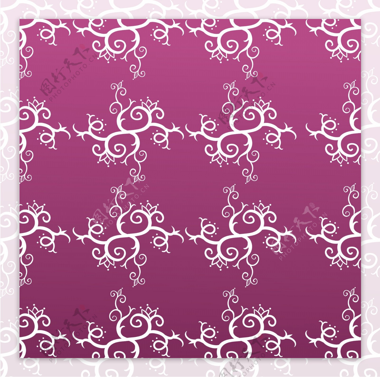 紫色背景花纹印花图案