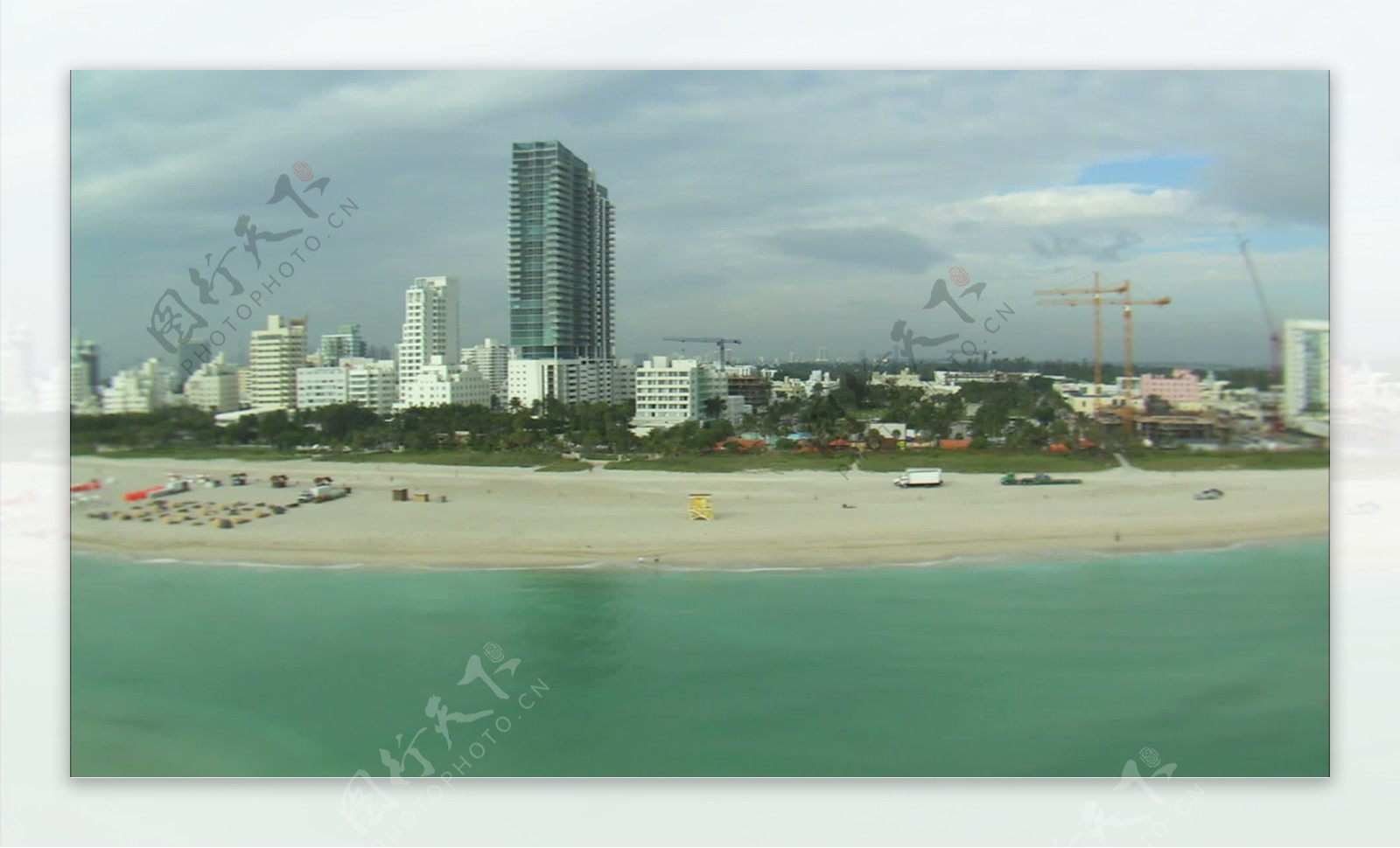 在迈阿密的2股海滩空中拍摄的录像