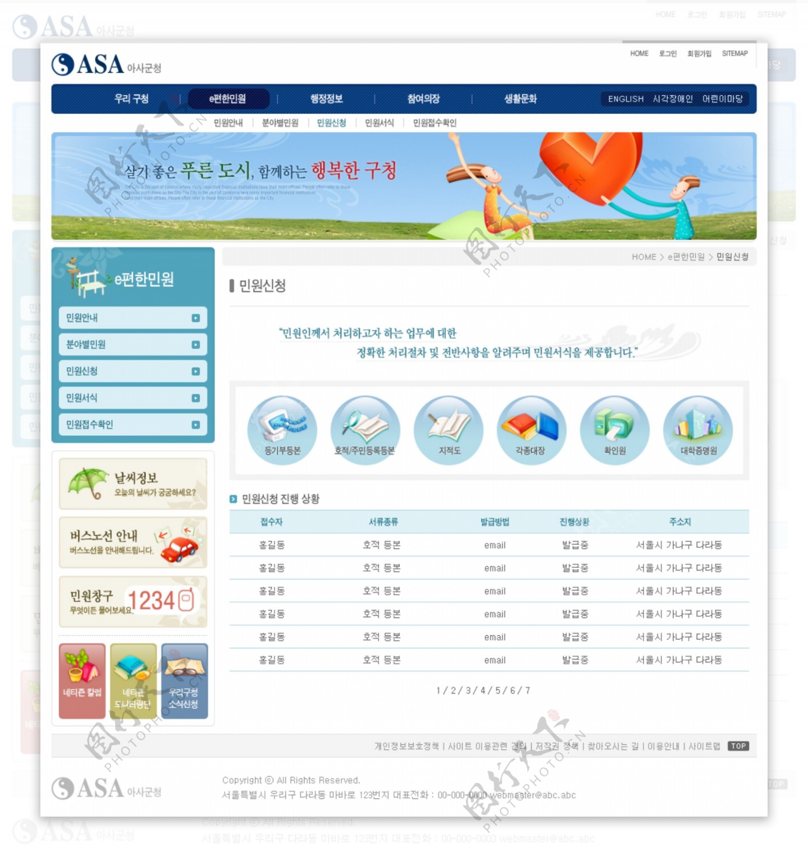 韩国地区门户商业网页模板图片