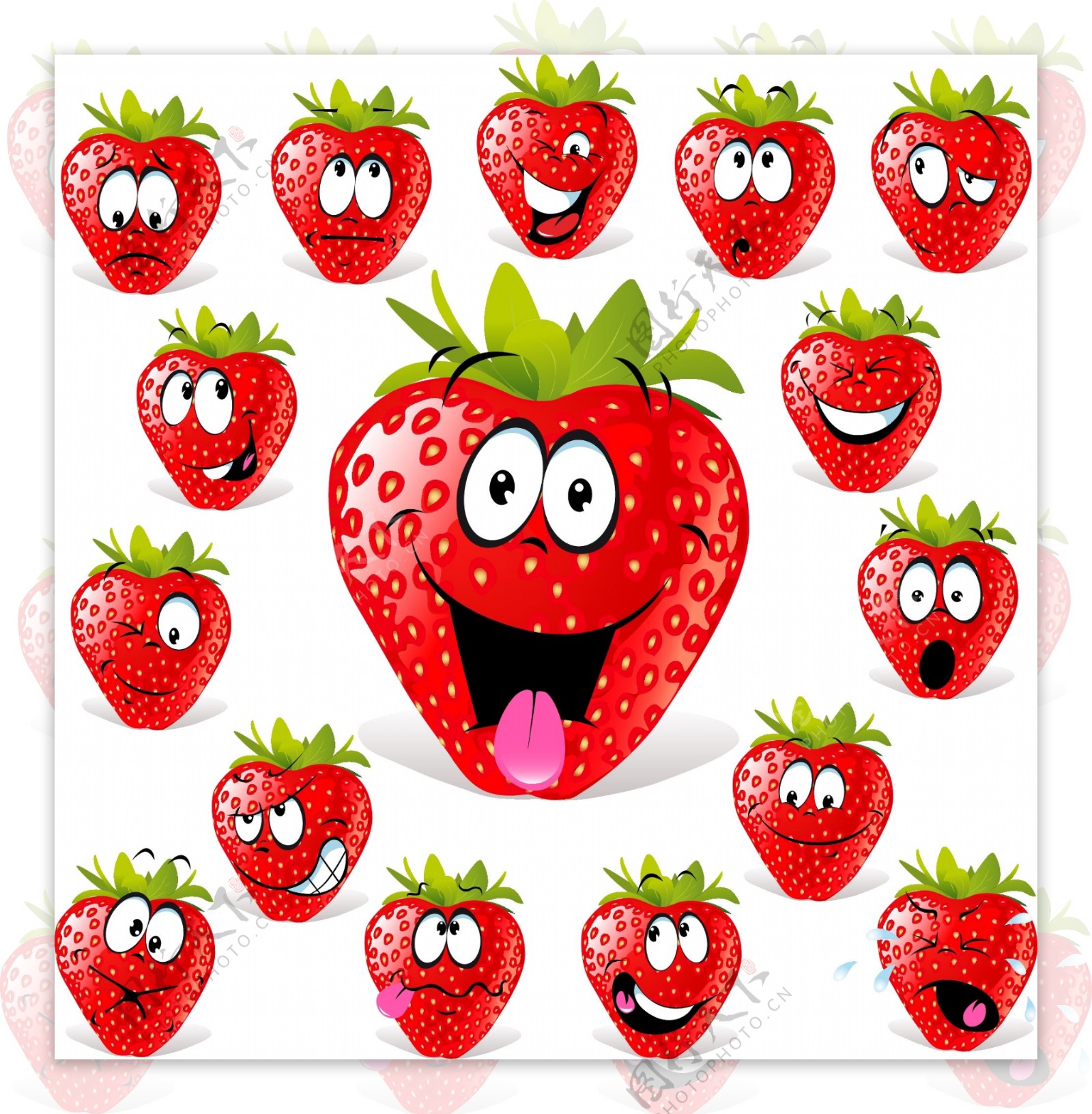 卡通草莓表情