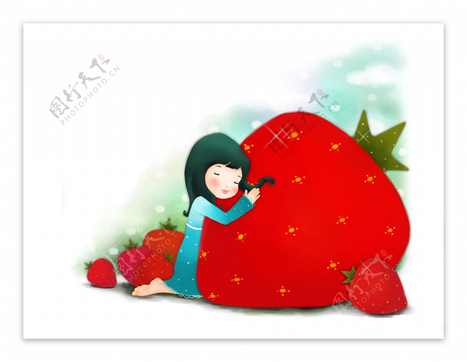 草莓女孩图片素材-编号07980534-图行天下