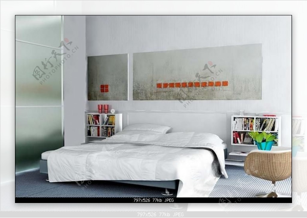 室内设计卧室3d素材装饰素材206