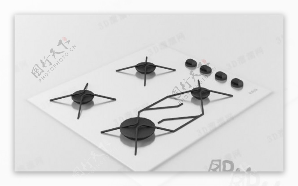 3D煤气灶模型