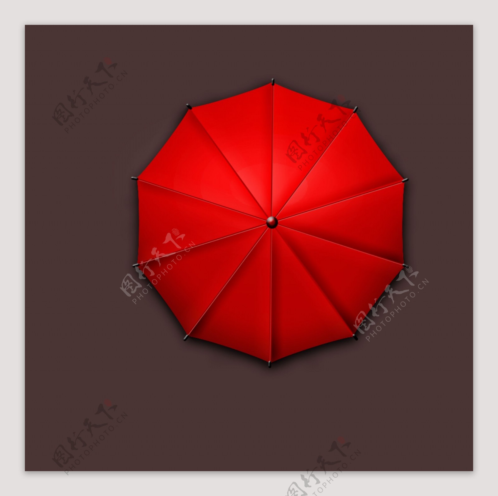 质感的红色雨伞PSD