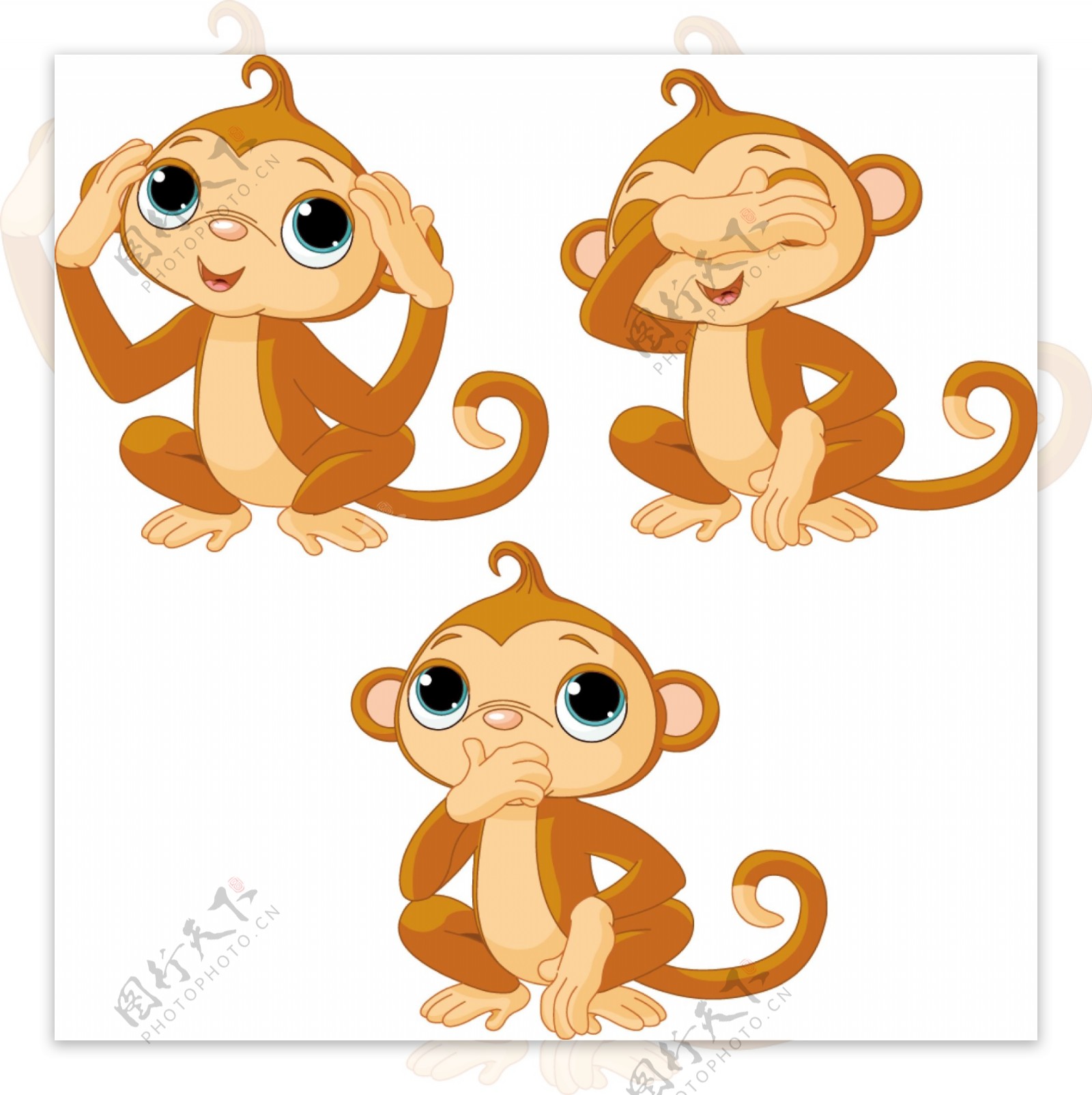 猴子卡通图像01矢量素材