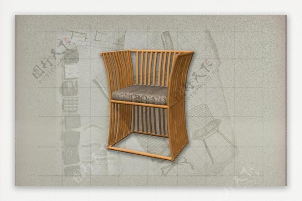 酒店风格家具椅子A0123D模型