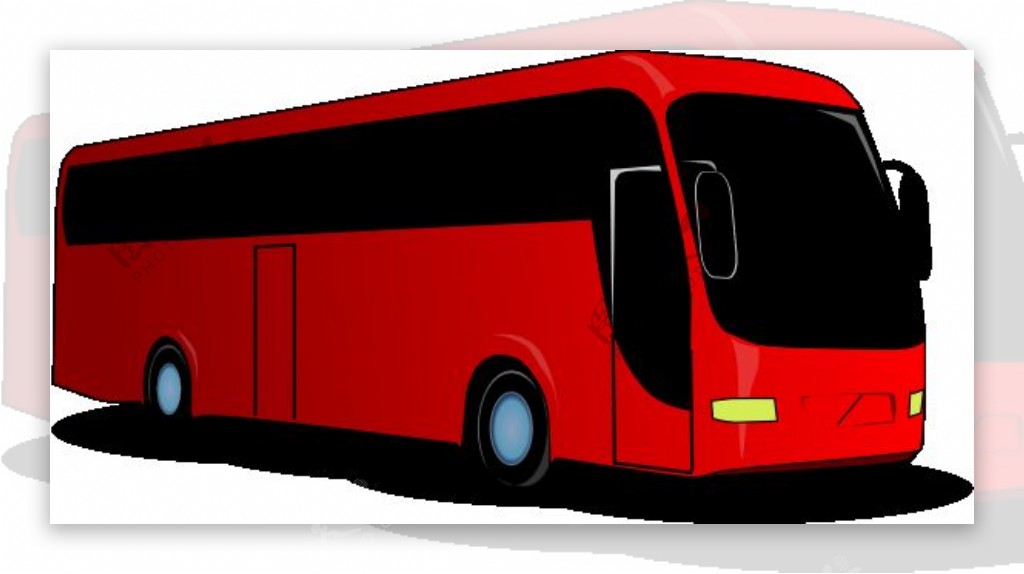 红色旅游巴士剪贴画
