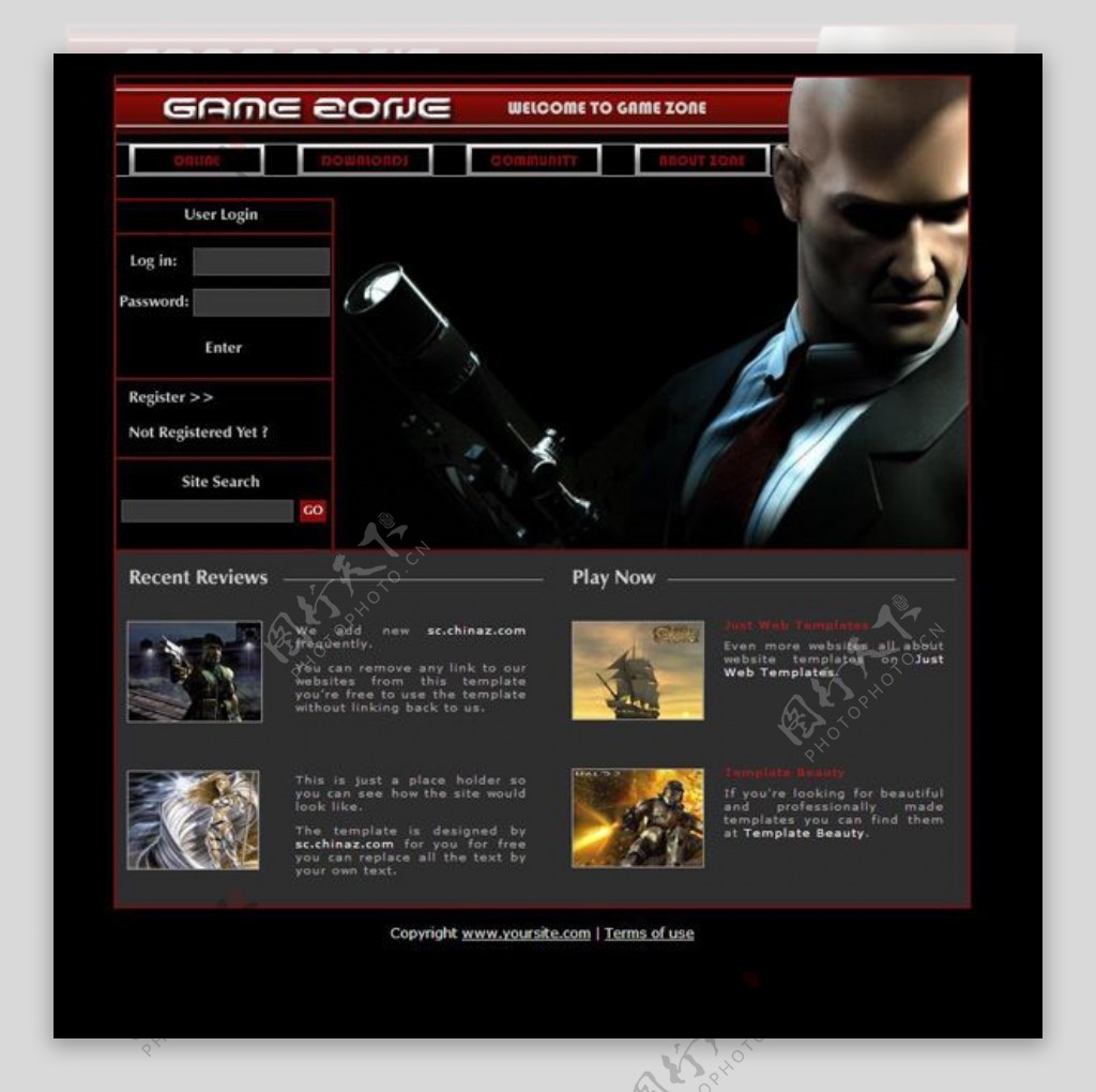 游戏网页模板CSS