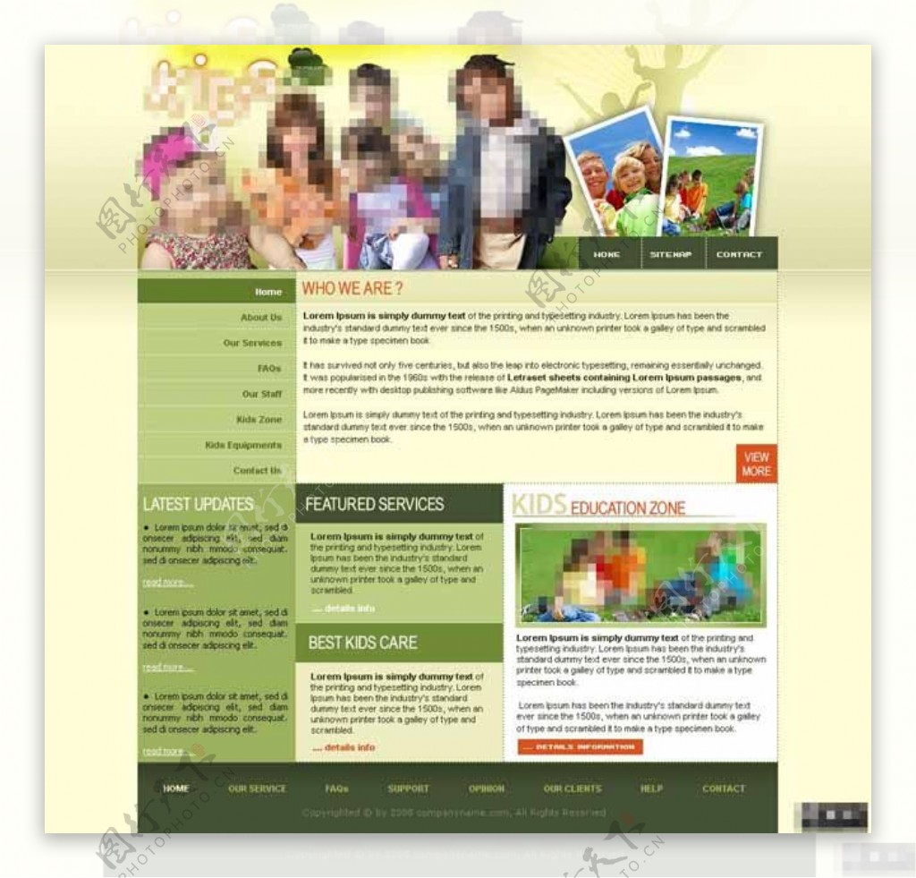 儿童教育地带网页模板