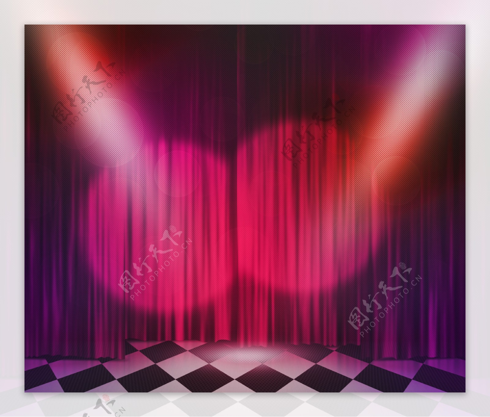 紫舞台聚光灯下