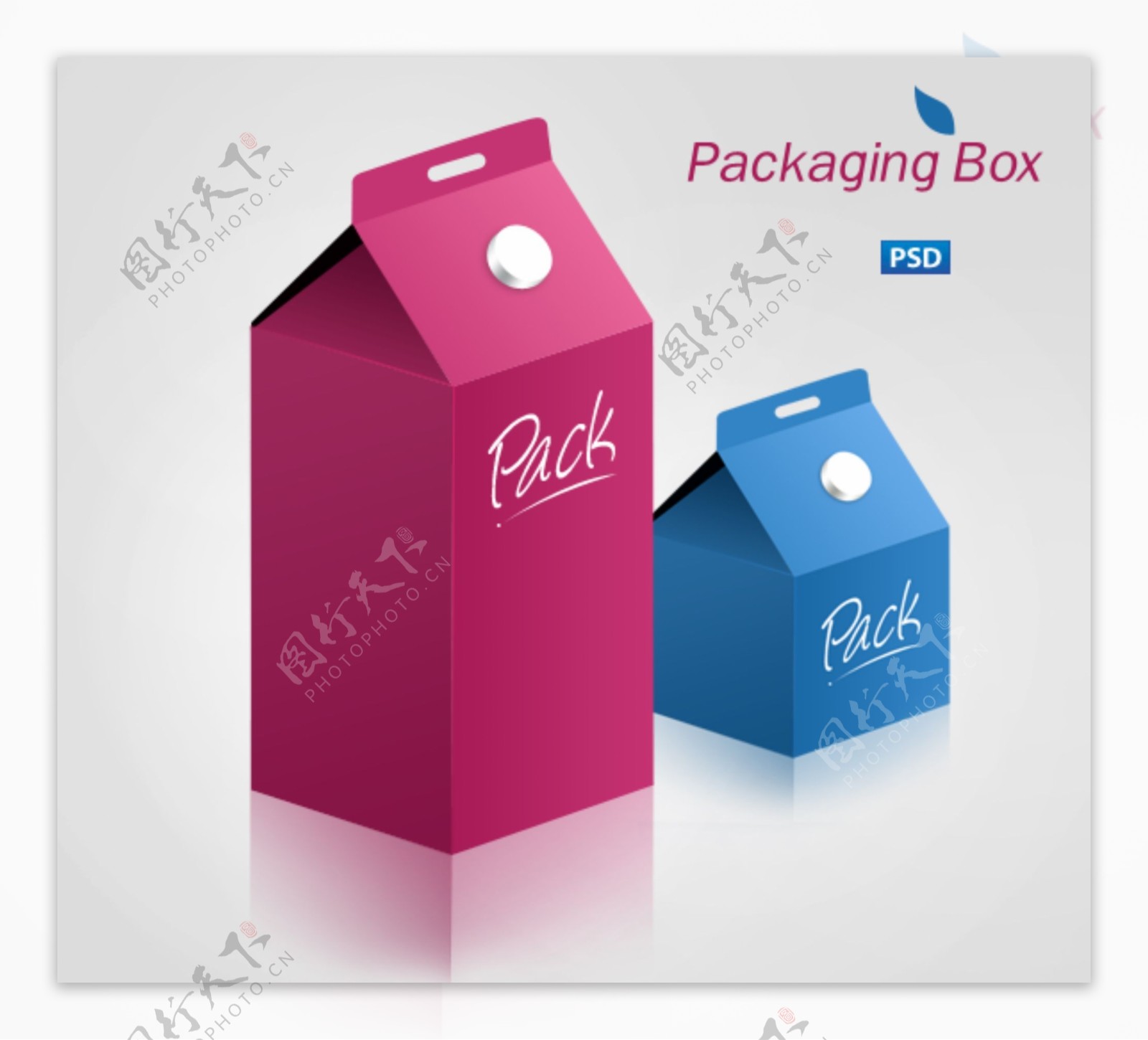 牛奶软饮料包装盒PSD设计素