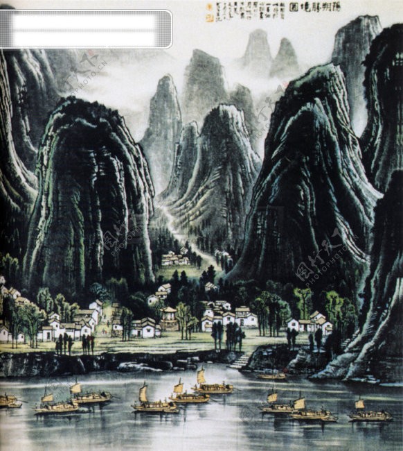 中国名画古画绘画著名有名国画水墨广告素材大辞典