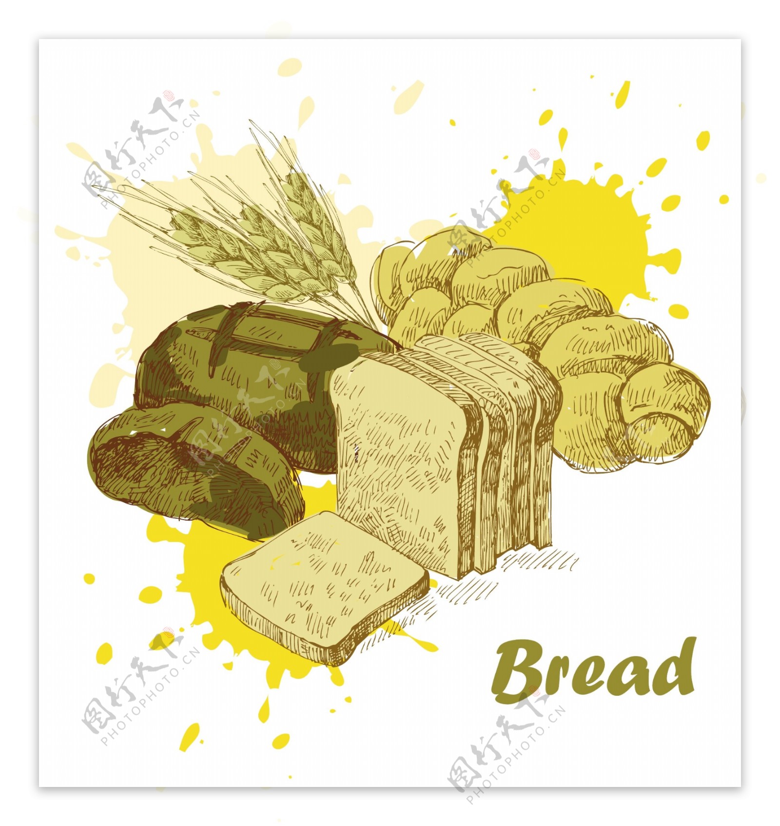 面包手绘素材