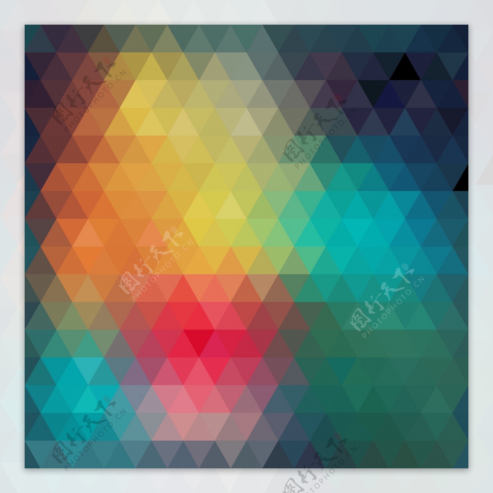 丰富多彩的色调三角形拼接的背景