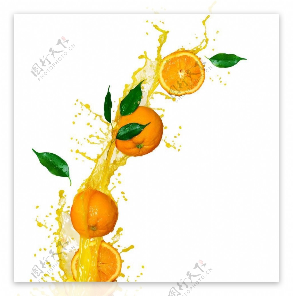 创意动感橙汁桔子图片