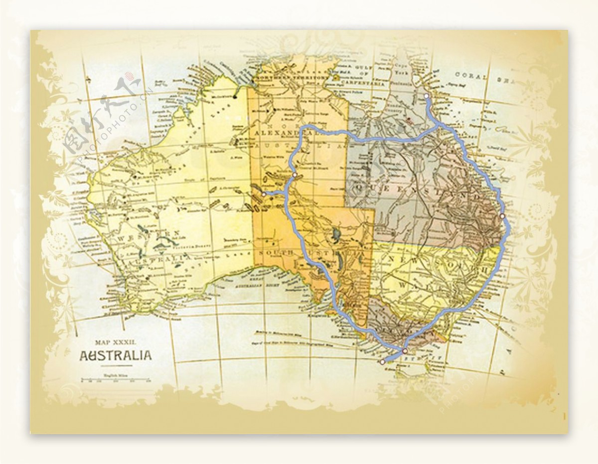 婚礼澳洲地图签到背景