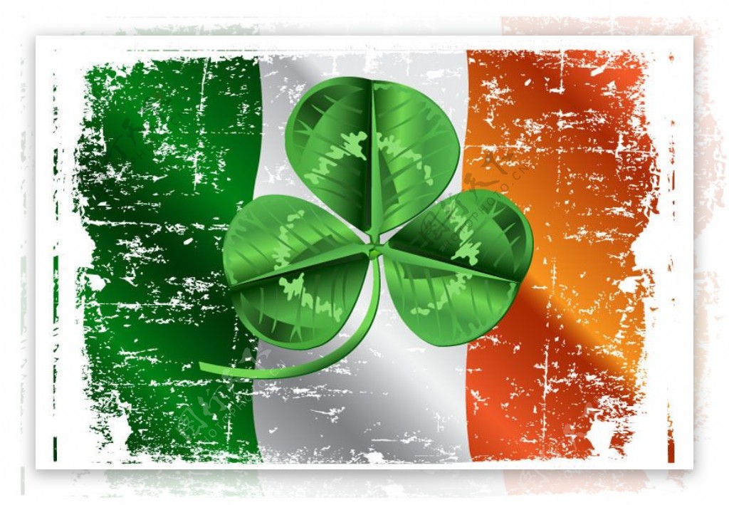 爱尔兰国旗插画矢量素材