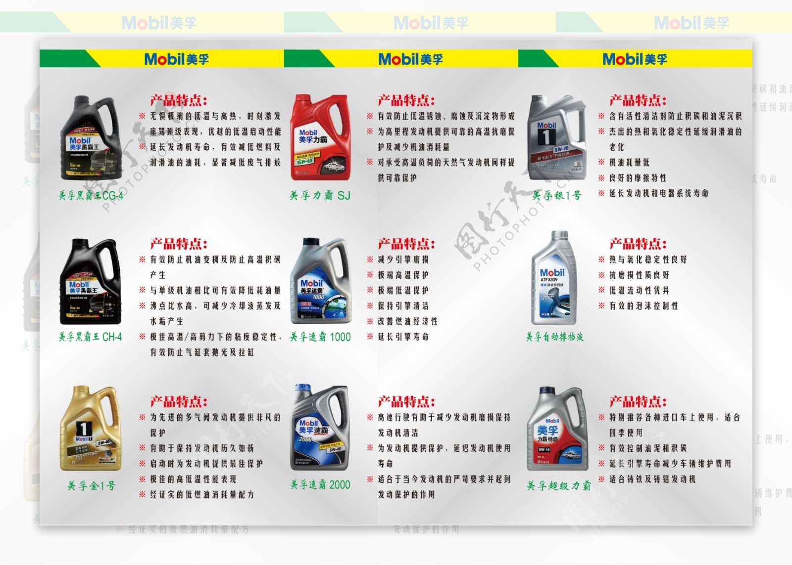 美孚润滑油三折页内页图片