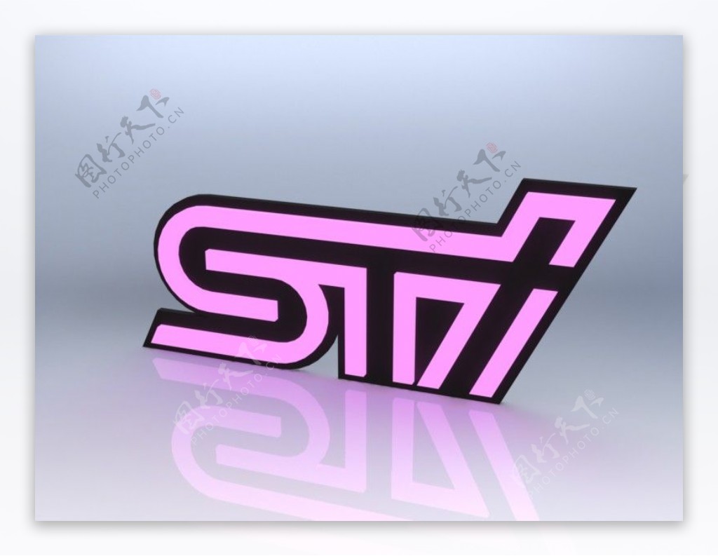 斯巴鲁STI标志粉色