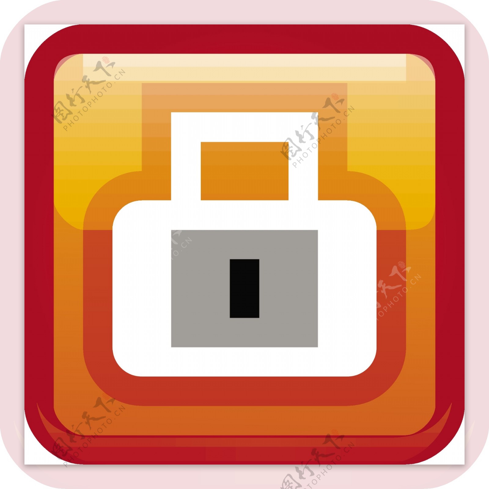 挂锁隐私橙色小应用程序图标
