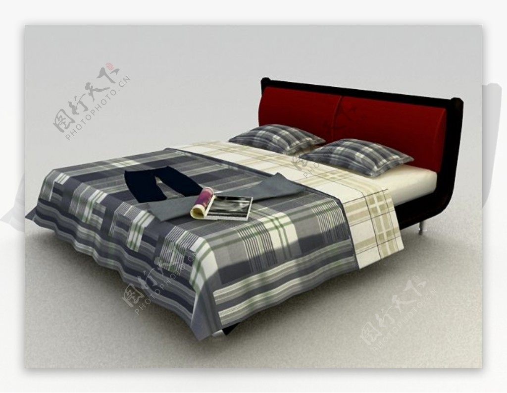 现代床3d模型家具图片素材53