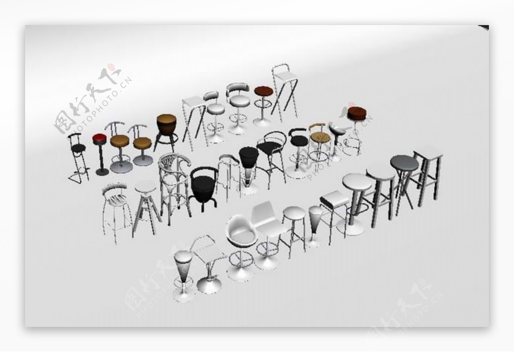 欧式椅子3d模型家具效果图114