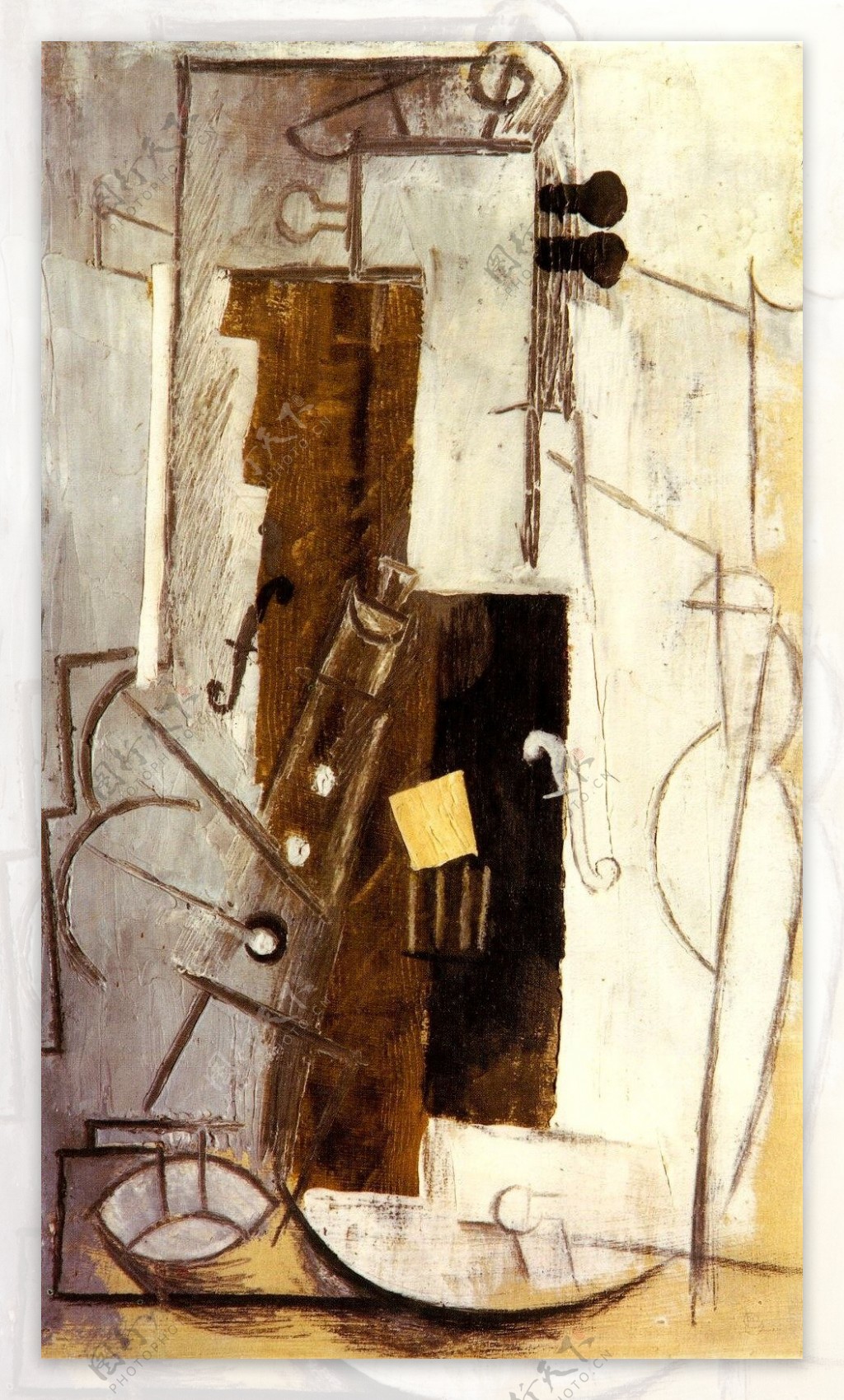 1913Violonetclarinette西班牙画家巴勃罗毕加索抽象油画人物人体油画装饰画