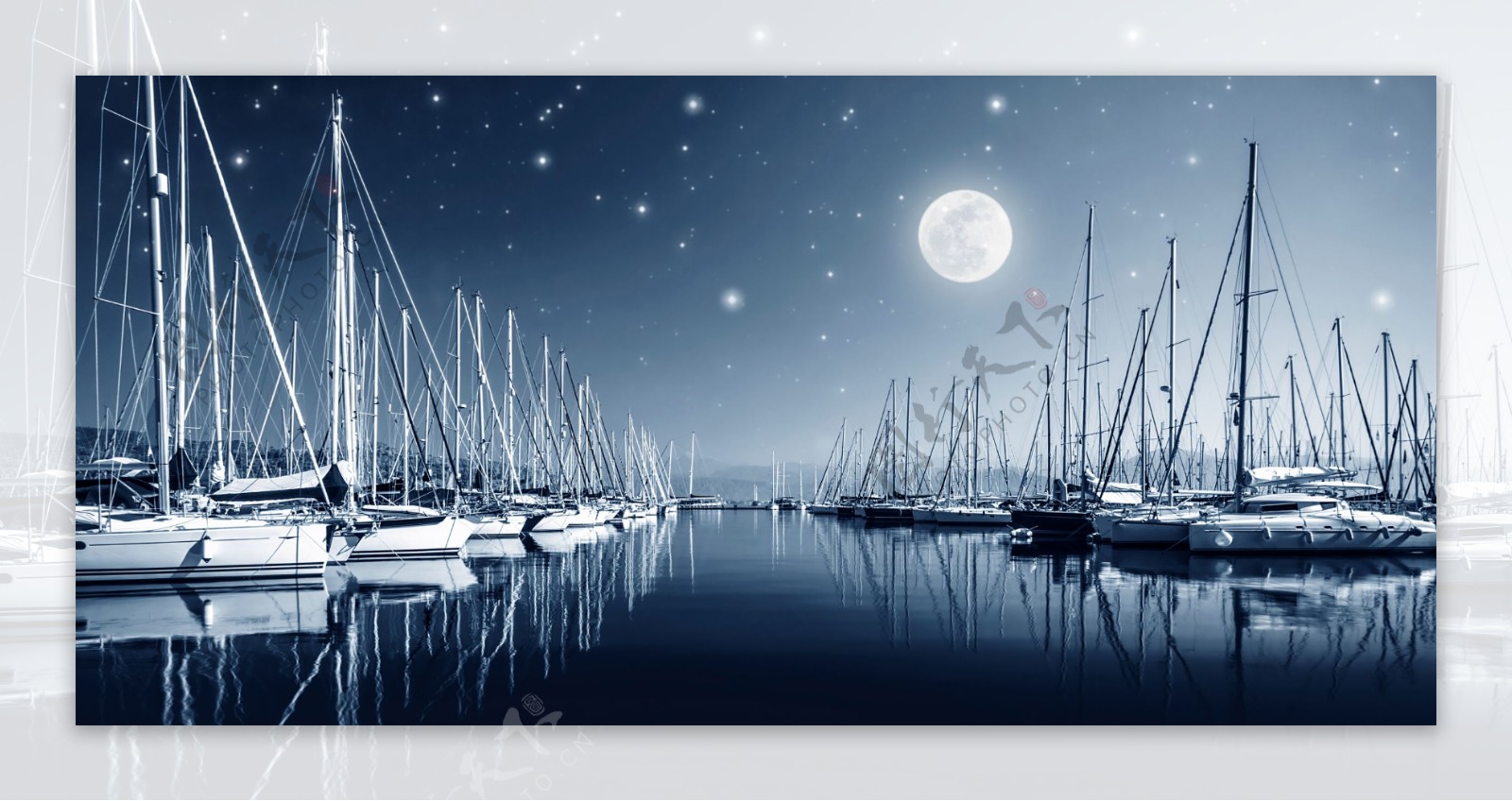 月夜码头高清图片
