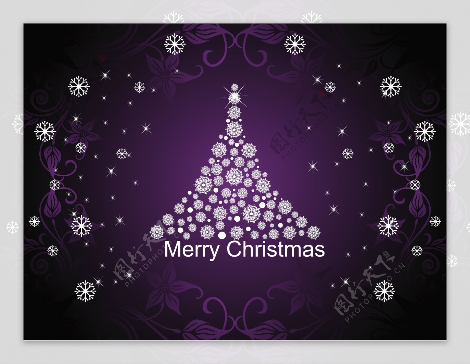 紫色圣诞背景说明