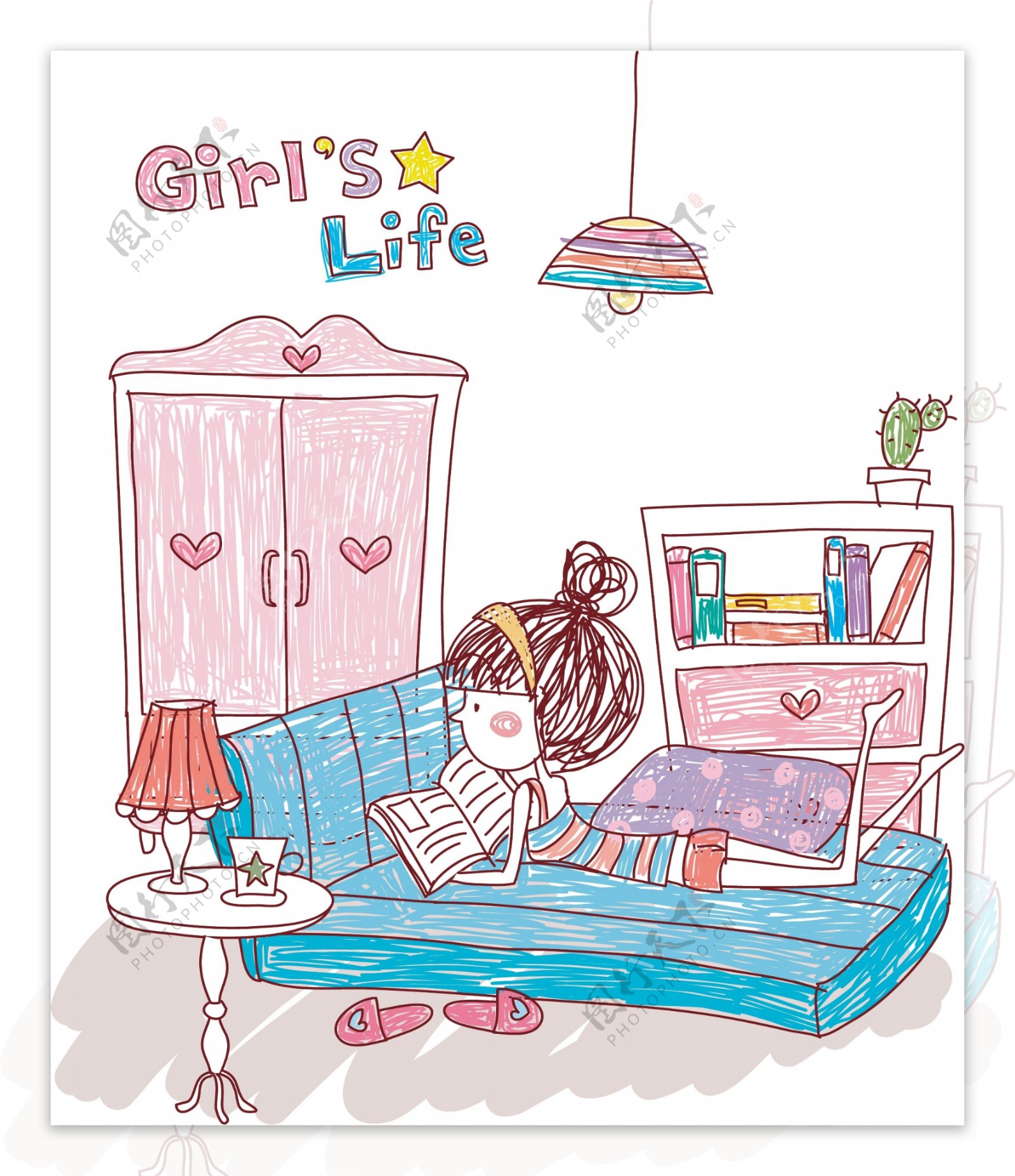 女孩的生活女孩的life8EPS向量