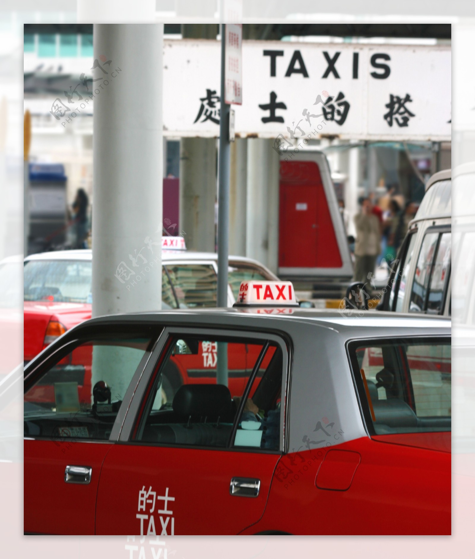 香港繁忙的出租车排队