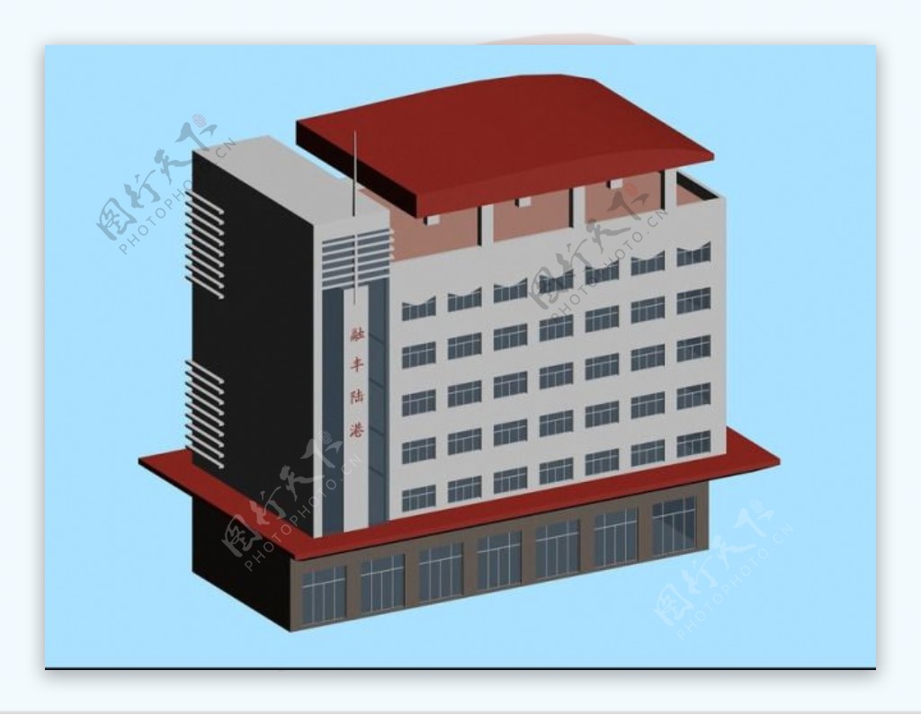 时尚酒店简模建筑3D模型