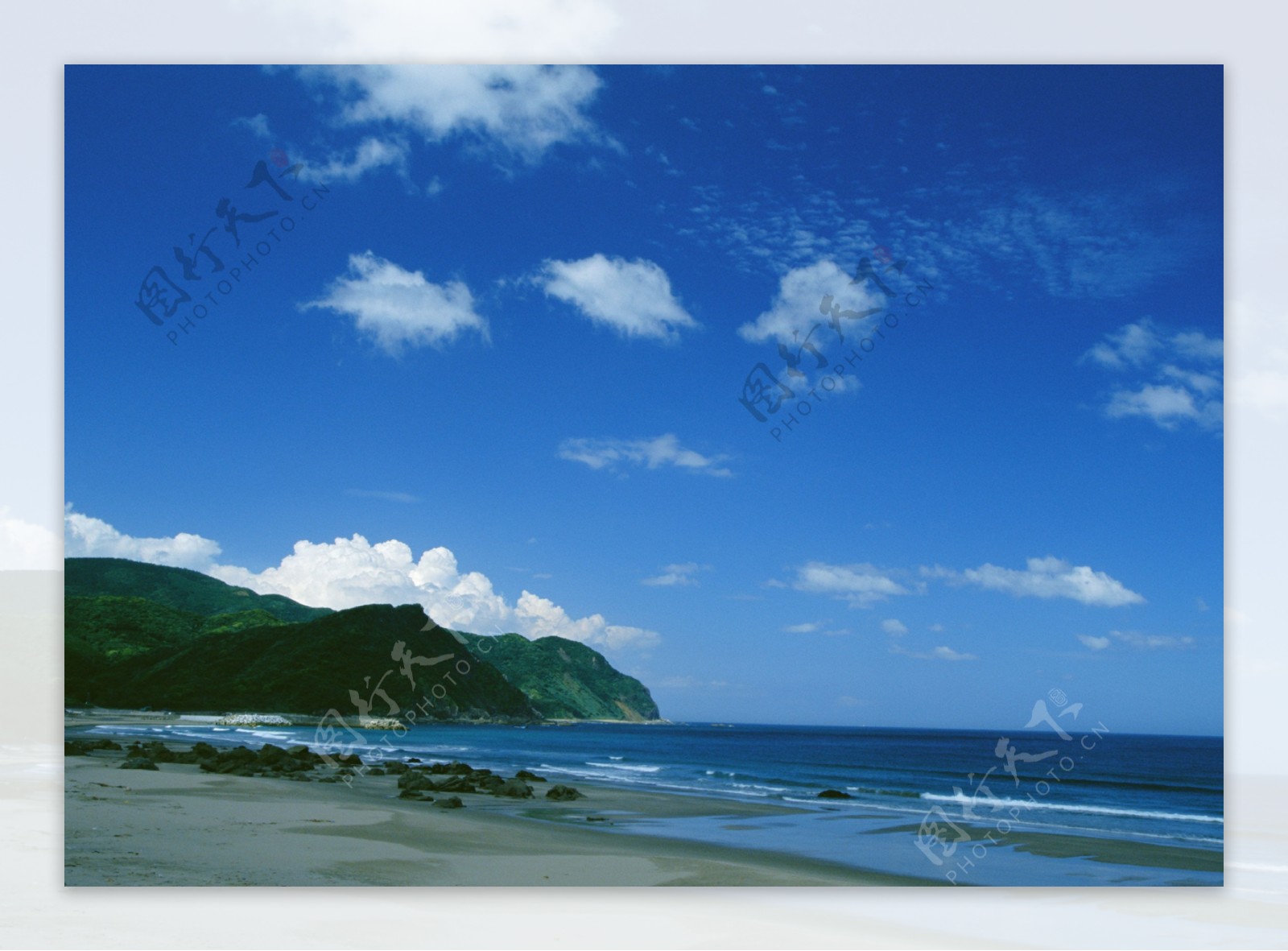 蓝色天空海南沙滩风光图片壁纸风景