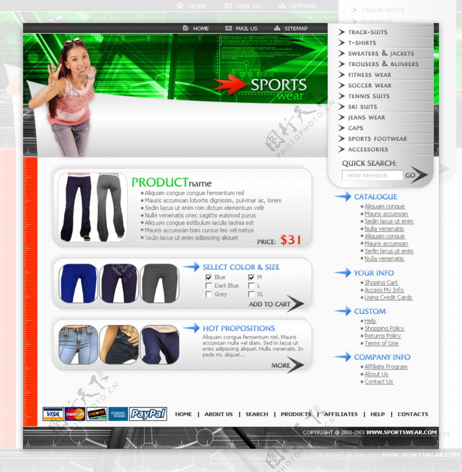 欧美风格商业公司网站模版图片
