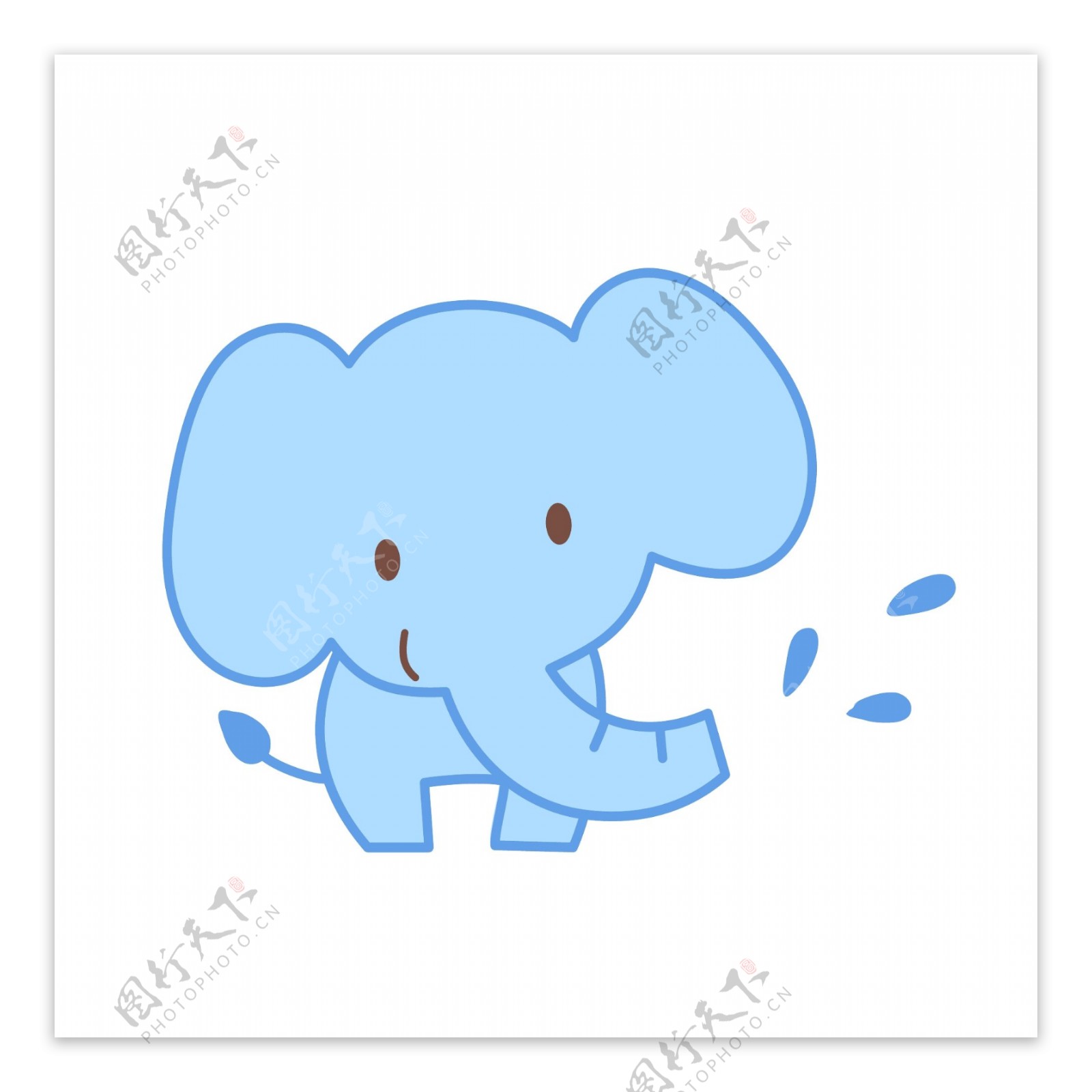 印花矢量图可爱卡通卡通动物大象婴童装免费素材